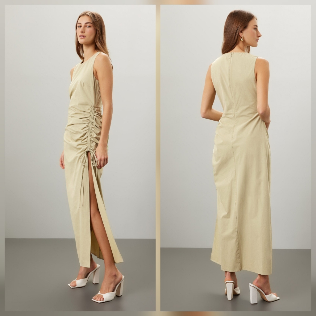 Third Form Drawn Deep Tank Maxi Casual Cotton Dress Sleeveless Crew Neck Size 6